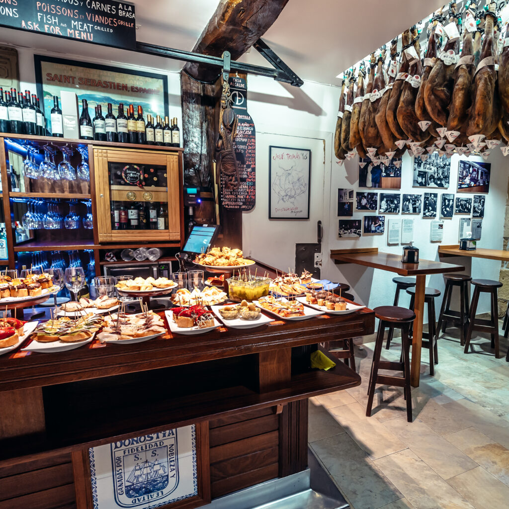 San Sebastian, Spain - January 28, 2019: Casa Alcalde bar in San Sebastian city also called Donostia in Basque Country